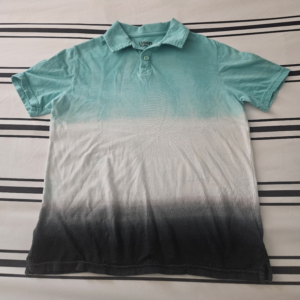 Urban Pipeline Boys Gradient Polo Shirt - Teal, White, Black